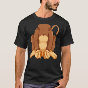 Funny Cute chimpanzee Animal Matching Monkey costu T-Shirt