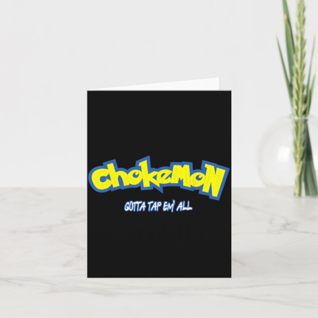 Funny Cute Chokemon Jiu Jitsu  Card (Front)