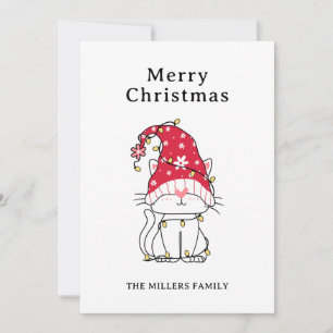 Funny Cute Christmas Cat Holiday Card
