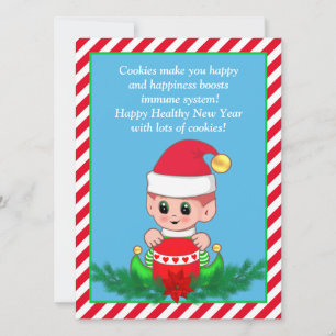 Funny Cute Christmas Elf & Editable Text