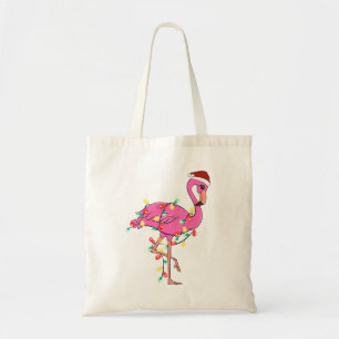 Funny Cute Christmas Flamingo Tote Bag