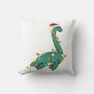 Funny Cute Christmas Lochness Monster Cushion