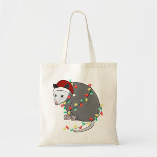 Funny Cute Christmas Opossum Tote Bag