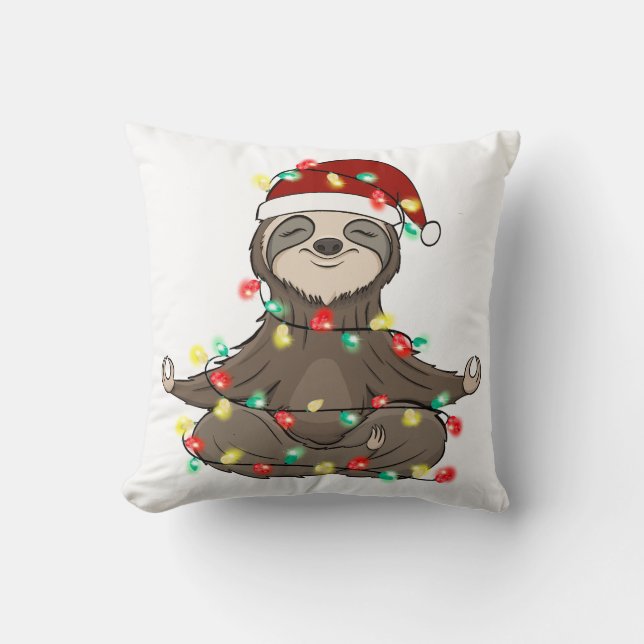 Funny Cute Christmas Sloth Cushion (Front)