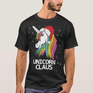 Funny Cute Christmas Unicorn Claus Santa T-Shirt