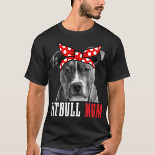 Funny Cute Classic Pitbull Dog Mum T-Shirt