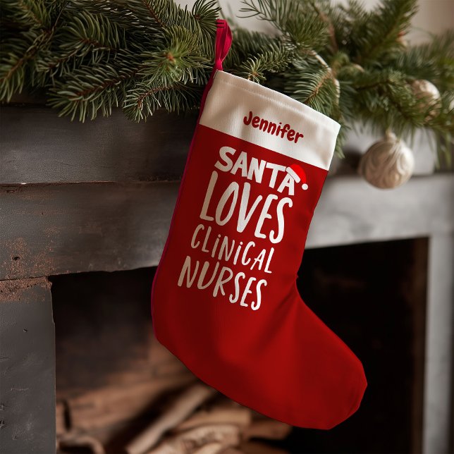 Funny Cute Clinical Nurse Christmas Small Christmas Stocking (Creator Uploaded)