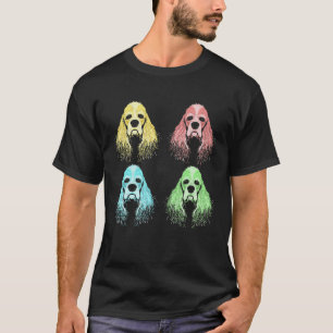 Funny Cute Cocker Spaniel 80s Pop Art Vintage Grap T-Shirt