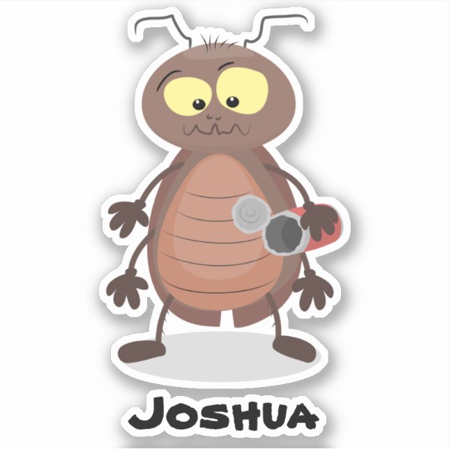 Funny cute cockroach cartoon character (Front)