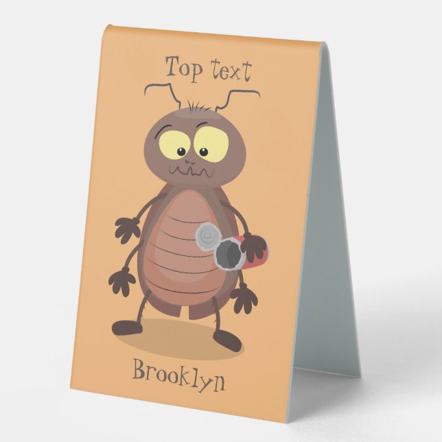 Funny cute cockroach cartoon character (Front)
