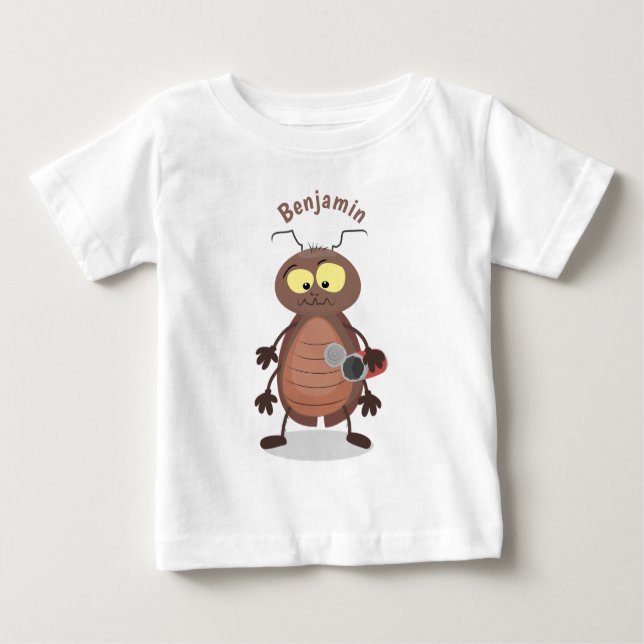Funny cute cockroach cartoon character baby T-Shirt (Front)