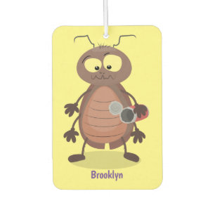 Funny cute cockroach cartoon character car air freshener