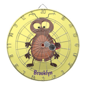 Funny cute cockroach cartoon character dartboard