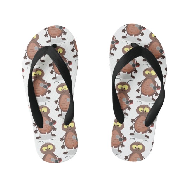 Funny cute cockroach cartoon character kid's thongs (Footbed)