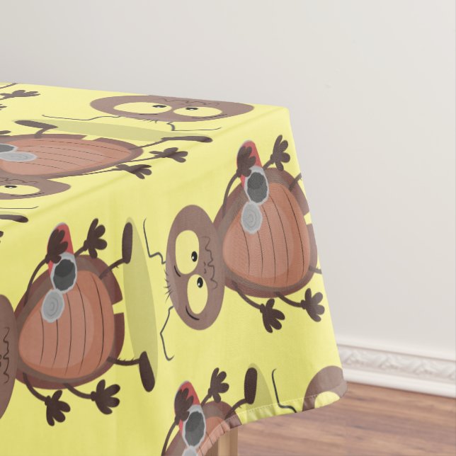 Funny cute cockroach cartoon character tablecloth (In Situ)