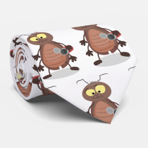 Funny cute cockroach cartoon character tie
