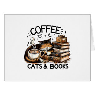 Funny Cute Coffee Cats Books Lover Gift Idea Women