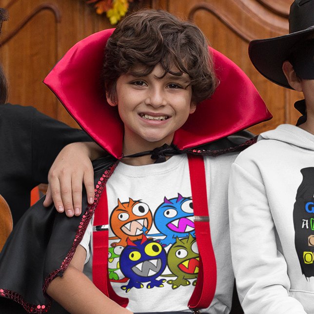 Funny Cute Colourful Halloween Monster Friends Kid T-Shirt (Funny Cute Colorful Halloween Monster Friends Kid T-Shirt)