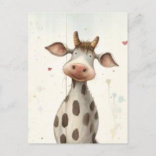 Funny Cute Cow Ai Art Postcard