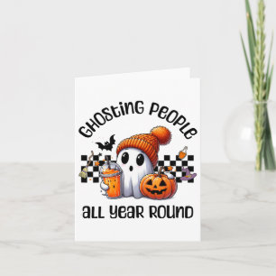 Funny Cute Creepy Ghost Halloween Graphic Kids Adu Card