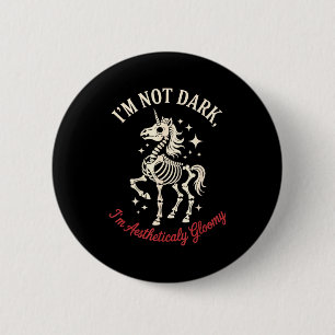Funny Cute Creepy Unicorn Skeleton Dark Humor Goth 6 Cm Round Badge