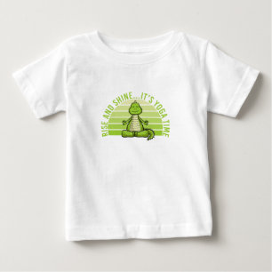 Funny cute crocodile doing yoga. funny yoga quotes baby T-Shirt