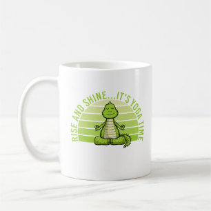 Funny cute crocodile doing yoga. funny yoga quotes coffee mug