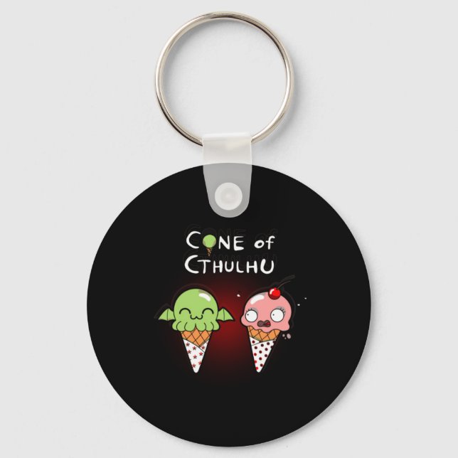 Funny Cute Cthulhu Summer Ice Cream Key Ring (Front)