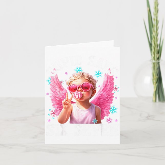 Funny Cute Cud Says Six Seven Valentine's Day 67 M Card (Front)