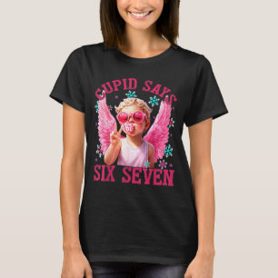 Funny Cute Cud Says Six Seven Valentine's Day 67 M T-Shirt