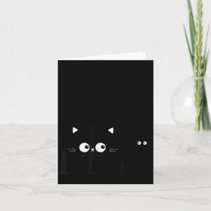 Funny Cute Curious Black Cat With Cute Spider Card