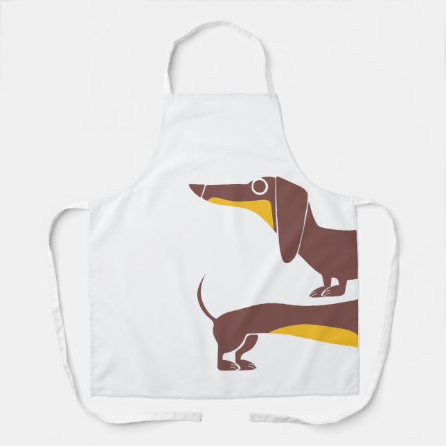 Funny cute dachshund for long dog parent apron (Front)