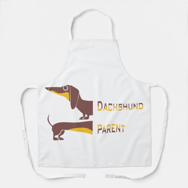 Funny cute dachshund for long dog parent apron (Front)
