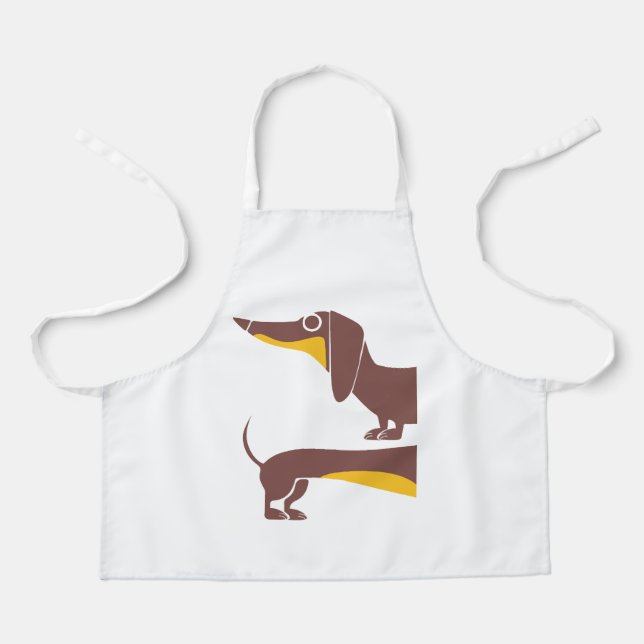 Funny cute dachshund for long dog parent apron (Front)