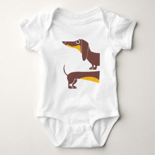 Funny cute dachshund for long dog parent baby bodysuit
