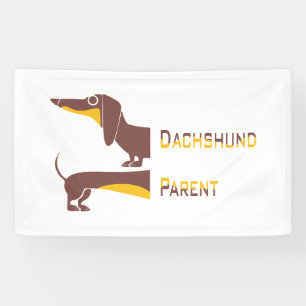 Funny cute dachshund for long dog parent banner