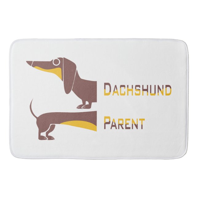 Funny cute dachshund for long dog parent bath mat (Front)