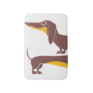 Funny cute dachshund for long dog parent bath mat