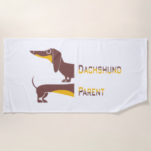 Funny cute dachshund for long dog parent beach towel