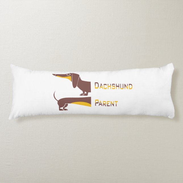 Funny cute dachshund for long dog parent body cushion (Front)