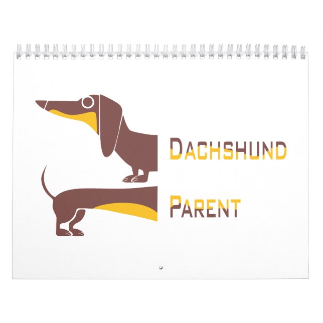 Funny cute dachshund for long dog parent calendar (Cover)