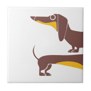 Funny cute dachshund for long dog parent ceramic tile