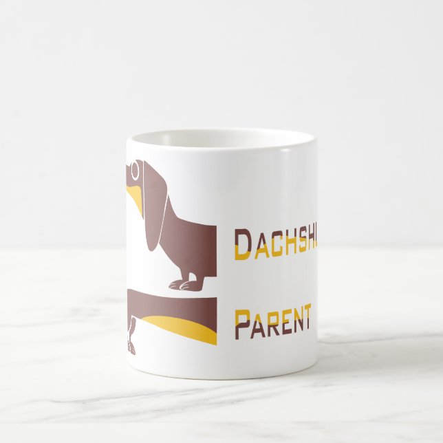 Funny cute dachshund for long dog parent coffee mug (Center)