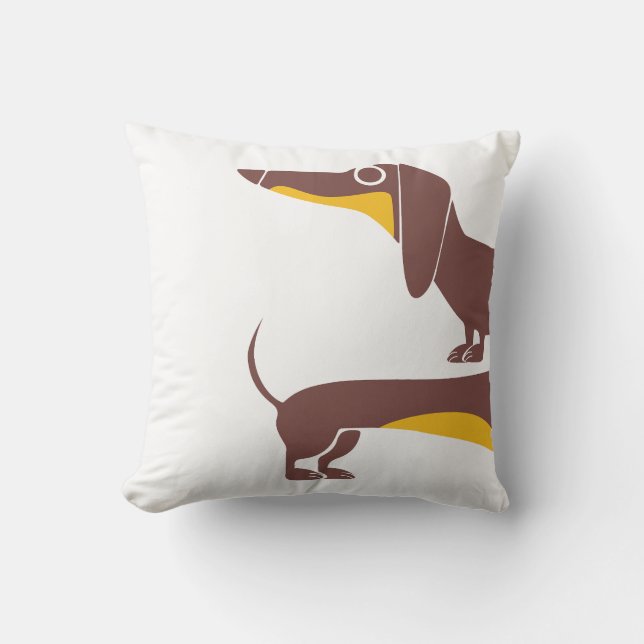 Funny cute dachshund for long dog parent cushion (Front)