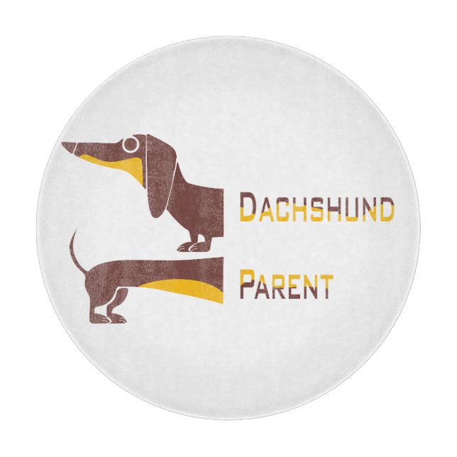 Funny cute dachshund for long dog parent cutting board (Front)