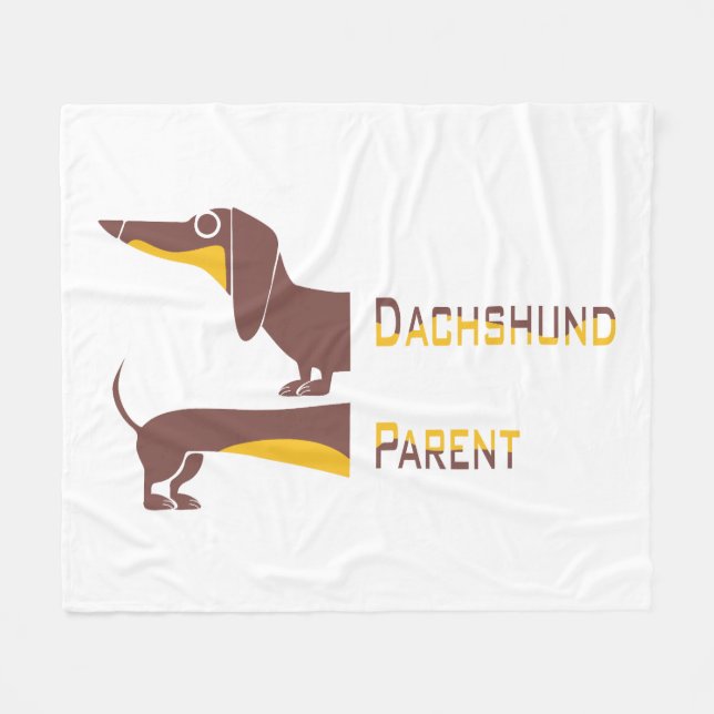 Funny cute dachshund for long dog parent fleece blanket (Front (Horizontal))