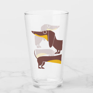 Funny cute dachshund for long dog parent glass