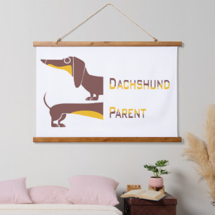 Funny cute dachshund for long dog parent hanging tapestry