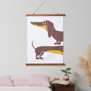 Funny cute dachshund for long dog parent hanging tapestry