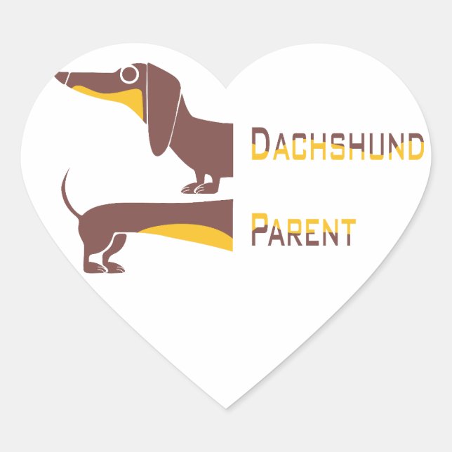 Funny cute dachshund for long dog parent heart sticker (Front)